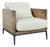 Modern Lodge Wood & Ivory Club Chair For Sale
