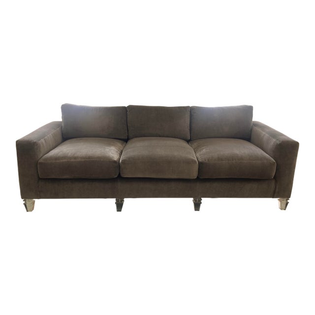 Charles Hollis Jones Lucite and Mohair Sofa For Sale