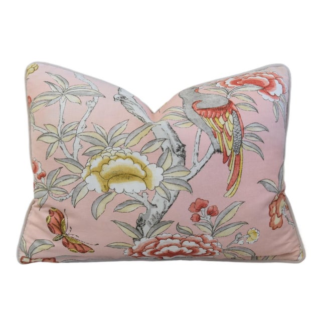French Country Thibaut Floral & Birds Giselle Botanical Feather/Down Pillow For Sale - Image 3 of 6