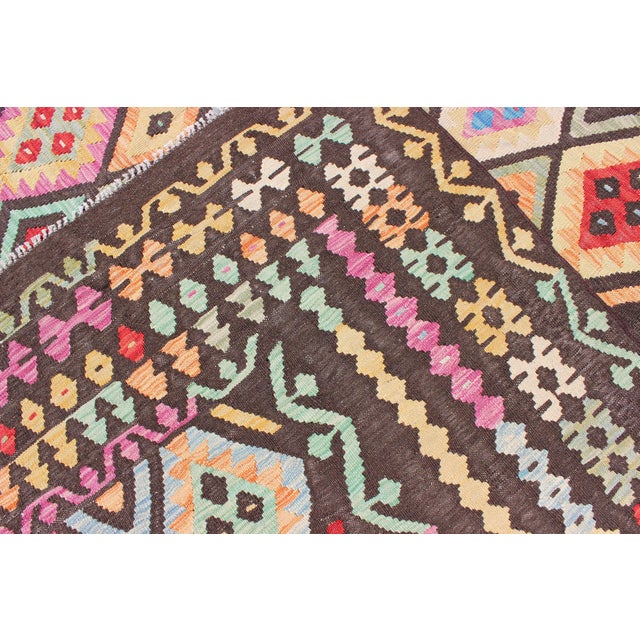 Colorful Tribal Kilim Flat Weave Rug by Keivan Woven Arts 9'3 X 11'6 For Sale In Atlanta - Image 6 of 6