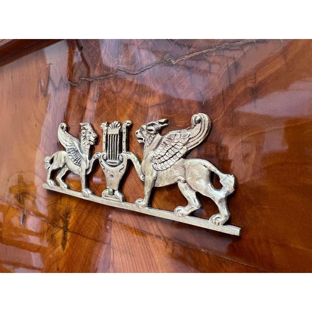 Biedermeier Cherry Wall Mirror with Brass Decor, South Germany, 1820s For Sale - Image 12 of 18