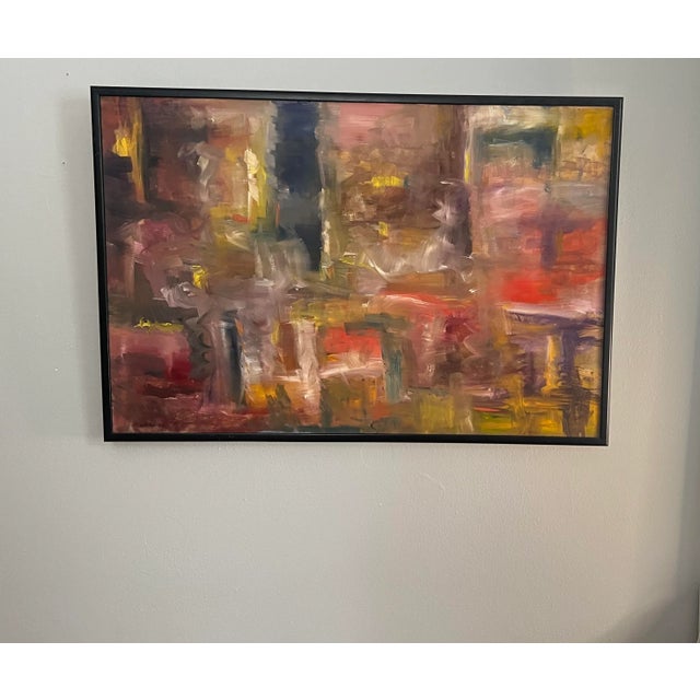 Abstract 1980s Vintage Abstract Contemporary Acrylic Artwork, Framed For Sale - Image 3 of 7