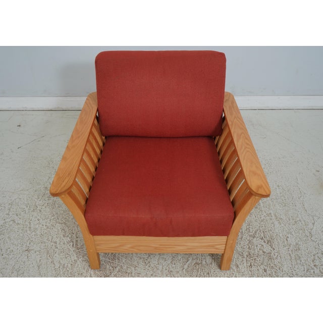 Age: C.2019/2020 Details: Vermont Craftsmen High Quality Construction Oak Hand Crafted Modern Arts & Crafts Style Slatted...