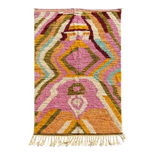 Colorful Moroccan Berber Wool Rug For Sale