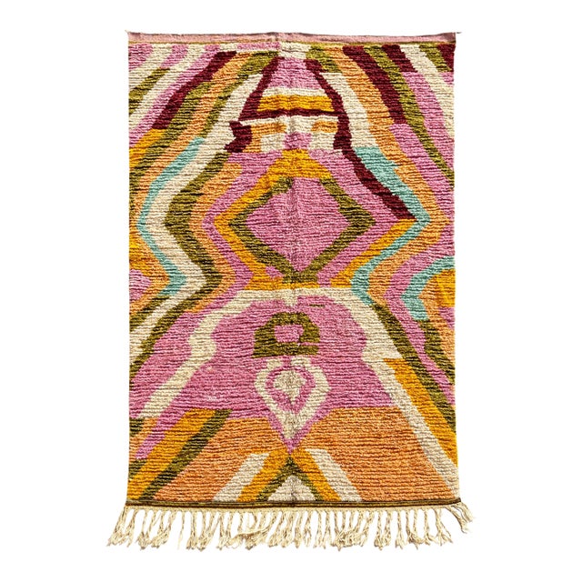 Colorful Moroccan Berber Wool Rug For Sale