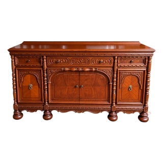 Early 20th Century Renaissance Revival Style Carved Walnut Sideboard For Sale