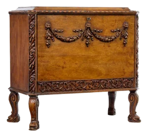 Mid 20th Century Rococo Revival Carved Walnut Chest of Drawers, 1940s