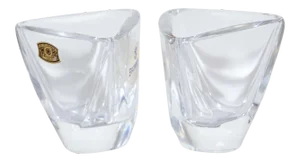 Crystal Glass Set by Val Saint Lambert of Belgium - A Pair