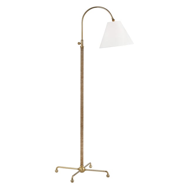 Transitional Hudson Valley Lighting Mark D. Sikes Curves No.1 1-Light Table Lamp with Rattan Accent For Sale - Image 3 of 3