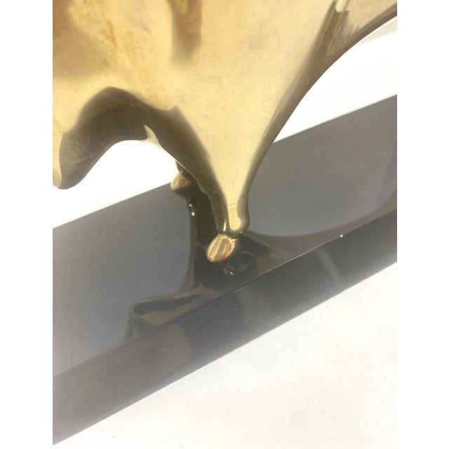 Brass 1950s Vintage Brass Bull Statue Sculpture For Sale - Image 8 of 9