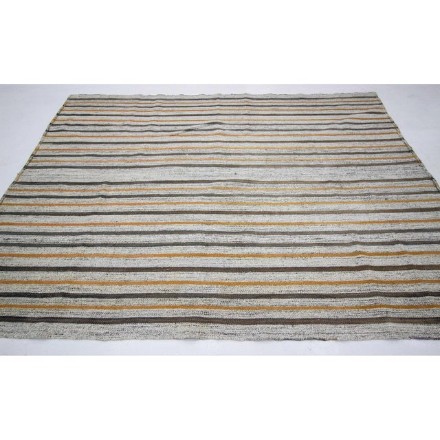 Contemporary 1960s Vintage Striped Kilim Rug- 6′10″ × 8′10″ For Sale - Image 3 of 7