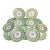Early 19th Century Rare Green and Gold Floral Davenport Longfort Staffordshire Plates - Set of 14 For Sale