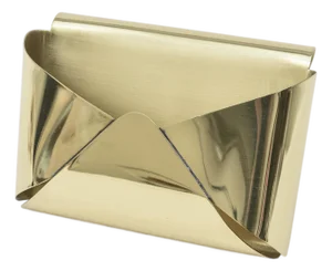 Vintage Italian Brass Envelope Letter Box Desk Accessory 1960's