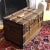 Wood Large Antique Wood Travel Trunk For Sale - Image 7 of 12