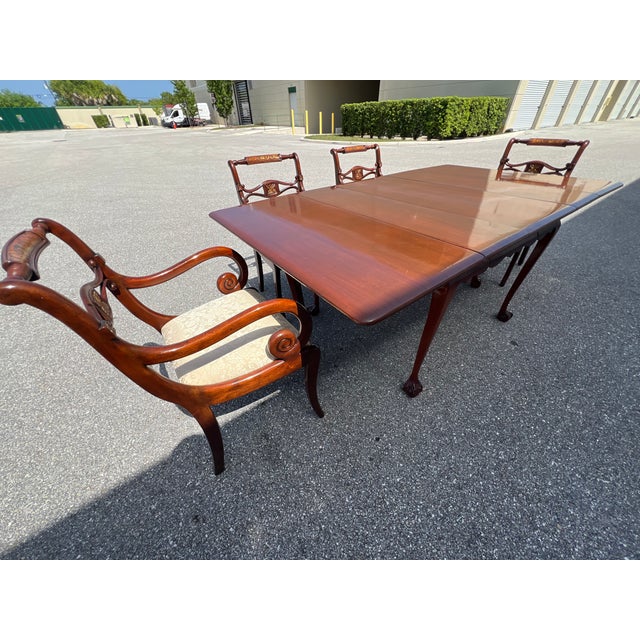 Brown Theodore Alexander English Regency Style Dining Table and Armchair Set For Sale - Image 8 of 12