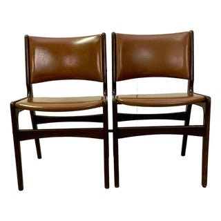 1960s A Pair of Mid-Century Danish Teak and Leatherette For Sale