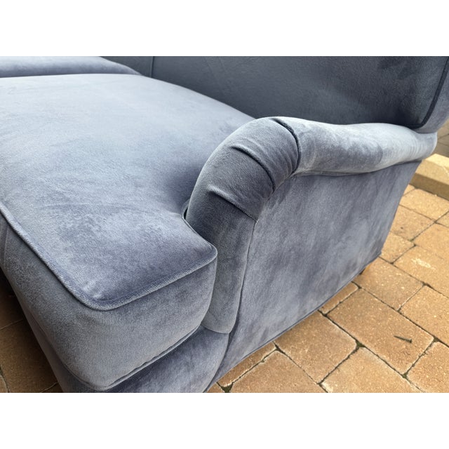Contemporary New Serena & Lily Miramar Chaise Sectional -- Blue Mohair Velvet For Sale - Image 3 of 4