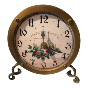 Timeworks Clock Vintage Winter Berry Ball Watch Tabletop Mantel or Desk