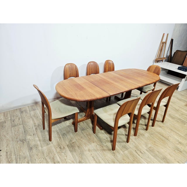 Danish Teak Extending Table +and Chairs from Möbelfabrik Holstebro, 1970s, Set of 9 For Sale - Image 15 of 18