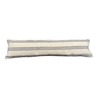 Turkish Hemp Pillow Cushion Natural Beige Gray Cushion Cover 12"x46" For Sale