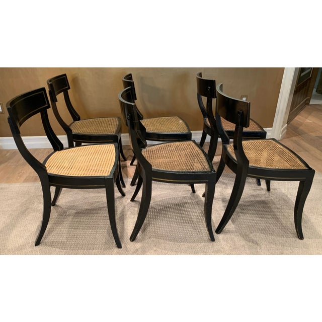 Vintage Cane Seat Side Chairs- Set of 6 For Sale - Image 4 of 13