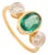 1 CTW Zambian Emerald and Diamond Bezel Set Ring Size 6.5 in 18k Gold For Sale