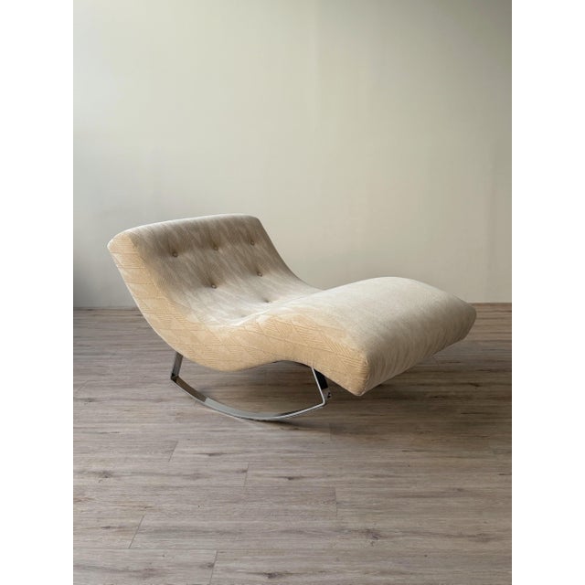 Cream Adrian Pearsall for Craft Associates Model 1264 Rocking Chaise in Cut Mohair For Sale - Image 8 of 12