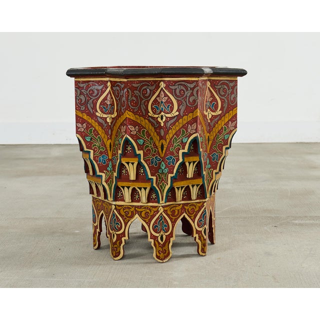 Moorish Middle Eastern Polychrome Star Shaped Drink Table For Sale - Image 15 of 15