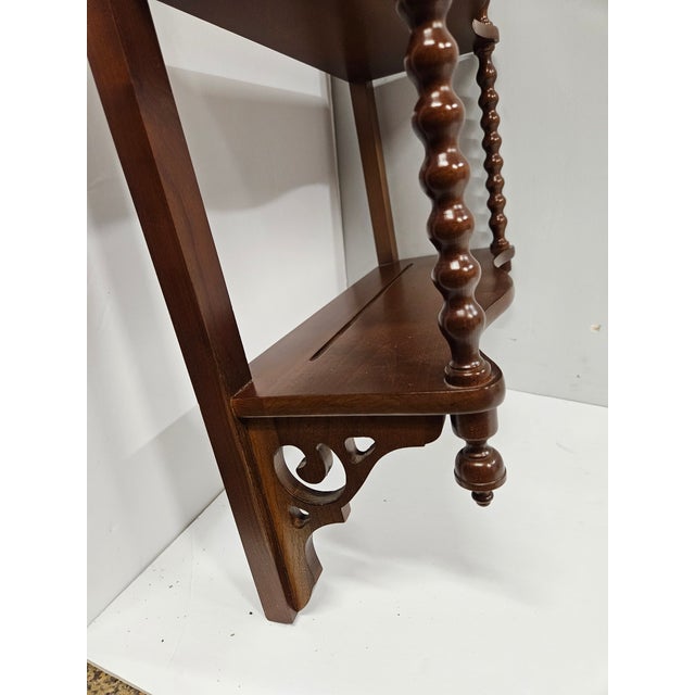 Mid 20th Century Carl Forslund Cherry Three Tier Wall-Mount Shelf Unit For Sale - Image 5 of 11