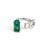 Green Natural Emerald Sapphire Ring Size 6.5 14k W Gold 4.95 TCW Certified For Sale - Image 8 of 13