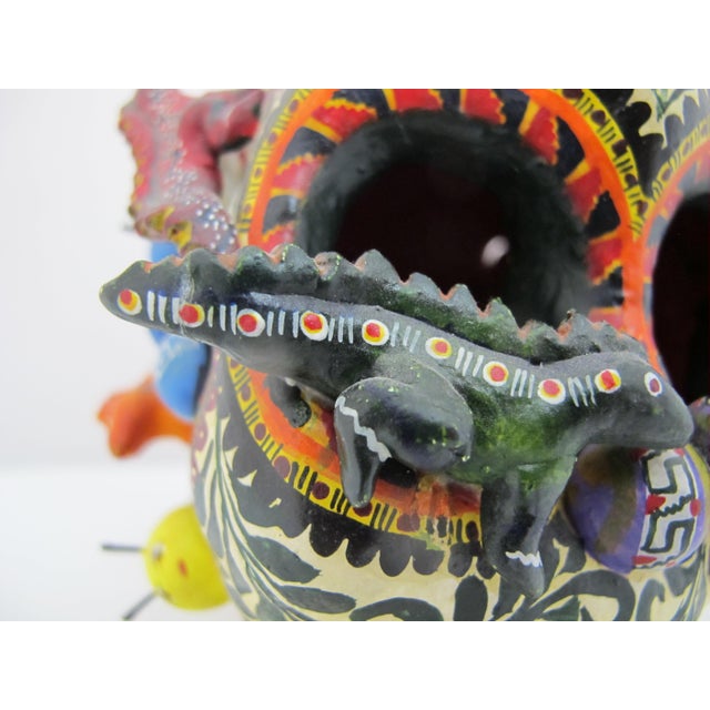 Alfonso Castillo Orta Caterpillars Day of Dead Skull Mexican Folk Art Pottery For Sale - Image 13 of 16