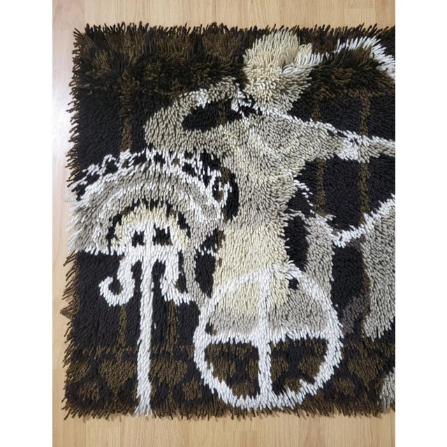 Danish Rya Tapestry Wool Wall Rug by Ege Taepper, Denmark, 1970s For Sale - Image 4 of 8