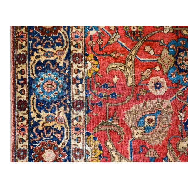 Early 20th Century Vintage Persian Tabriz Rug For Sale - Image 4 of 13