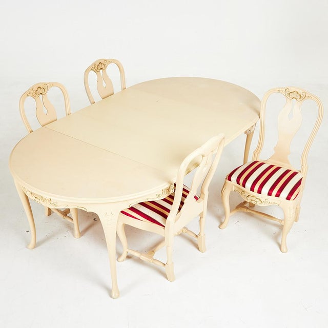 Rococo-Style Dining Table and Chairs, 1930s, Set of 5 For Sale - Image 3 of 6