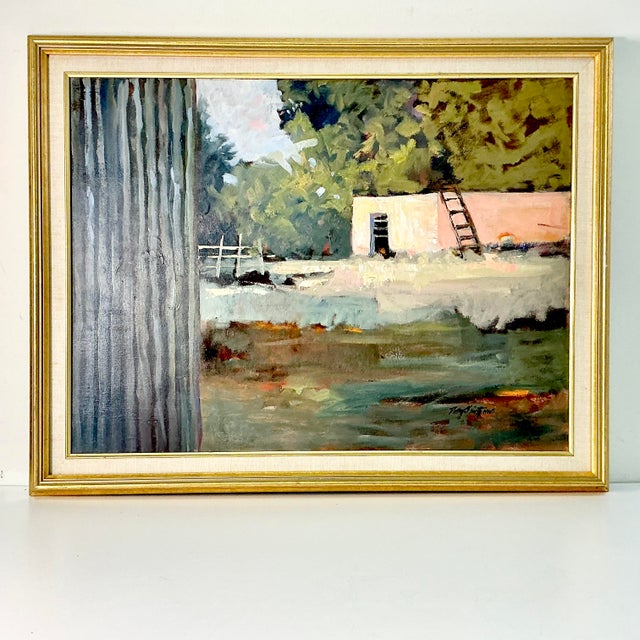 1960s Vintage Southwestern Impressionist Landscape Original Oil Painting ‘North Taos’ by Patsy Smith For Sale - Image 6 of 16