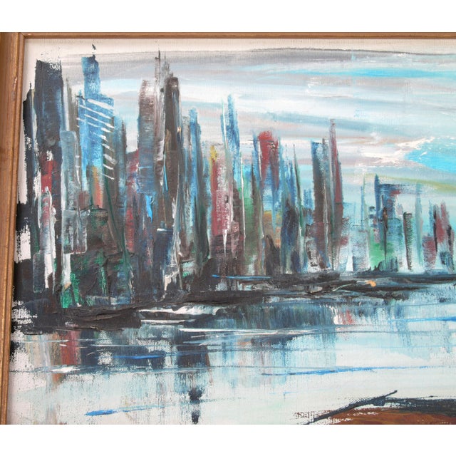 Contemporary Rod Rodgers Painting, "East Side Skyline" For Sale - Image 3 of 8