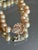 Vintage Peach Champagne Pearl Necklace With Sunburst Jeweled Clasp For Sale - Image 13 of 14
