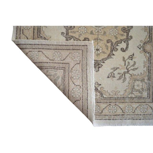 Traditional Oushak Runner Rug Faded Colors Low Pile Distressed Long Runner Rug - 2'9″ X 12'7″ For Sale - Image 12 of 12
