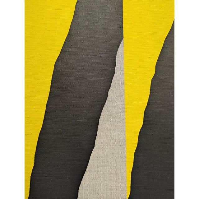 Emmanuel Araujo "Aviero" Contemporary Blue, Yellow & Black Geometric Hard-Edge Abstract Painting, 2018 For Sale - Image 9 of 10