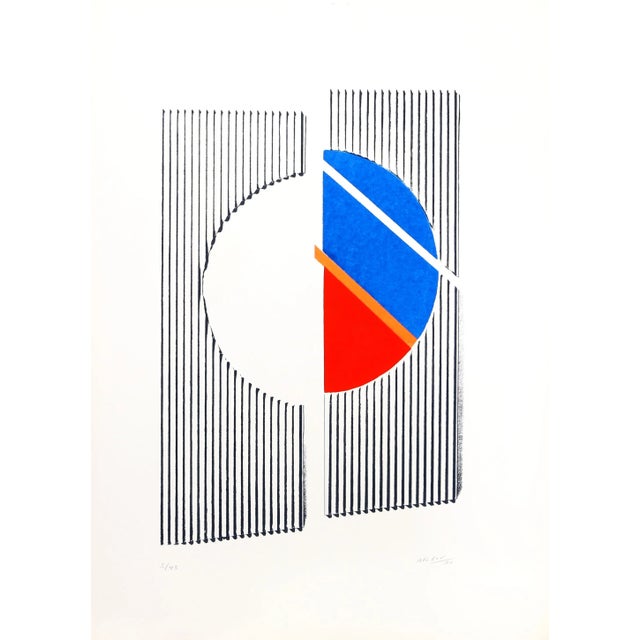 Abstract Geometric Abstract Serigraph by Michael Argov For Sale - Image 3 of 3