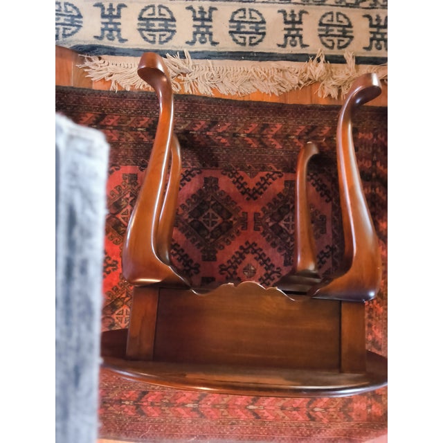 Vintage Pennsylvania House Solid Cherry Queen Anne Oval End Table With Drawer - Pristine Condition For Sale - Image 6 of 9
