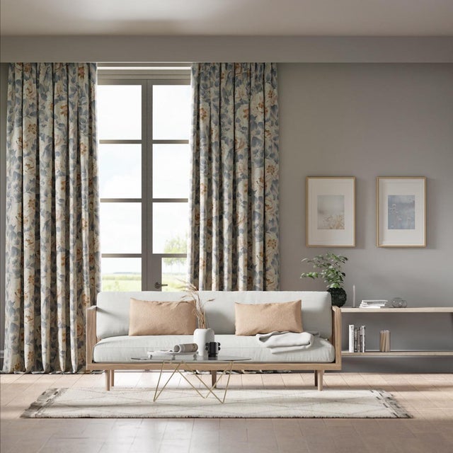 Sharing a well-balanced nostalgic feel Florent is a painterly cotton/linen adorned with intricately detailed and richly...