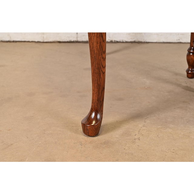 Late 19th Century Antique Victorian Carved Oak Extension Dining Table, Newly Refinished For Sale - Image 5 of 13