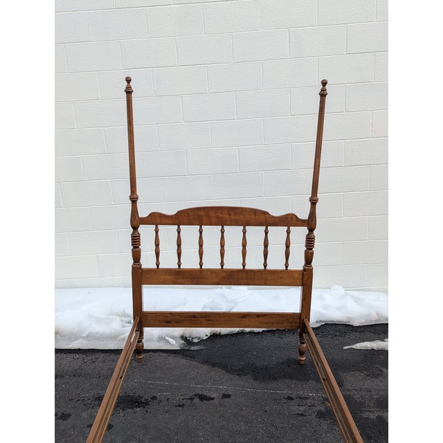Vintage Ethan Allen Maple Twin XL Size Poster Bedframe For Sale In Washington DC - Image 6 of 9