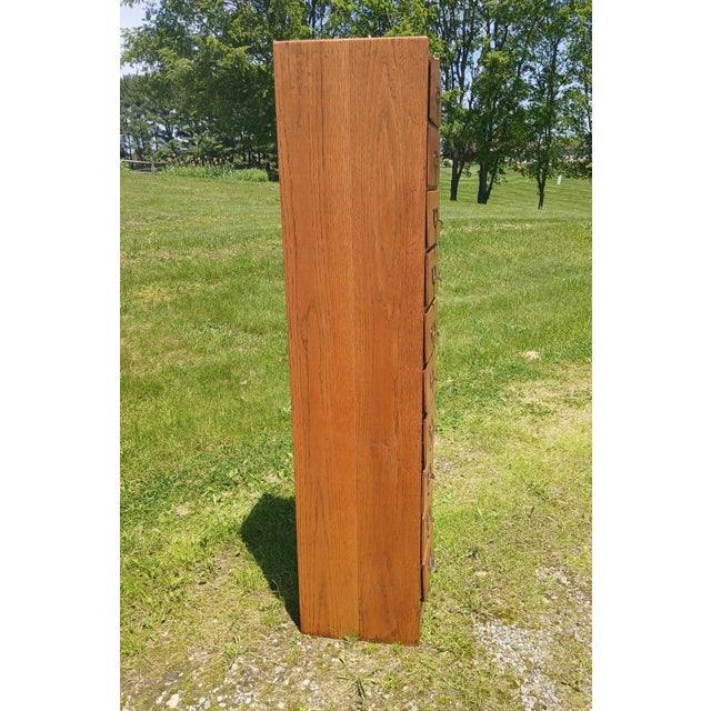1920s Antique Oak 10 Drawer File or Storage Cabinet 1920s For Sale - Image 5 of 17