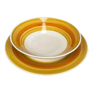 Vintage 1970s Japanese Royal M Capri Charger & Serving Bowl Set - 2 Pieces
