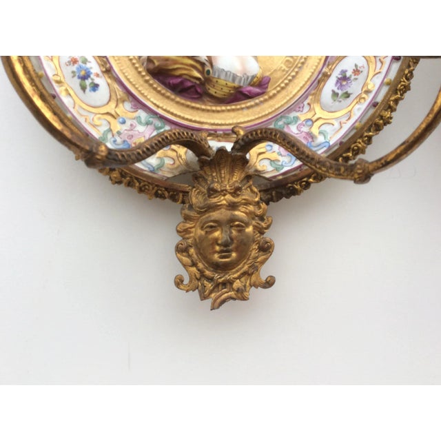 Metal Porcelain & Bronze Royal Portrait Sconces - A Pair For Sale - Image 7 of 12