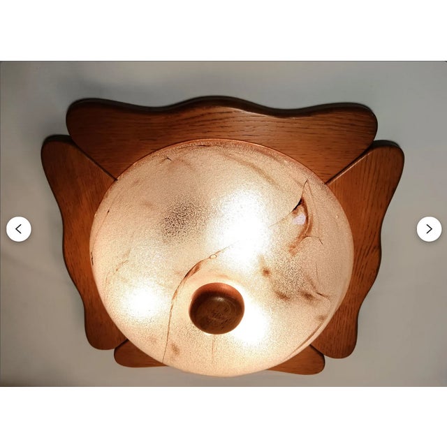 Flush Mount in Golden Oak from Barovier & Toso, 1980s For Sale - Image 4 of 12