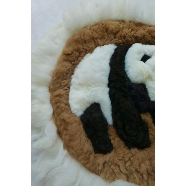 MidCentury Panda Sheepskin Rug 1′6″ × 1′6″ Chairish