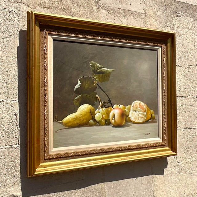 Vintage Boho Original Still Life Oil Painting on Canvas For Sale In West Palm - Image 6 of 6